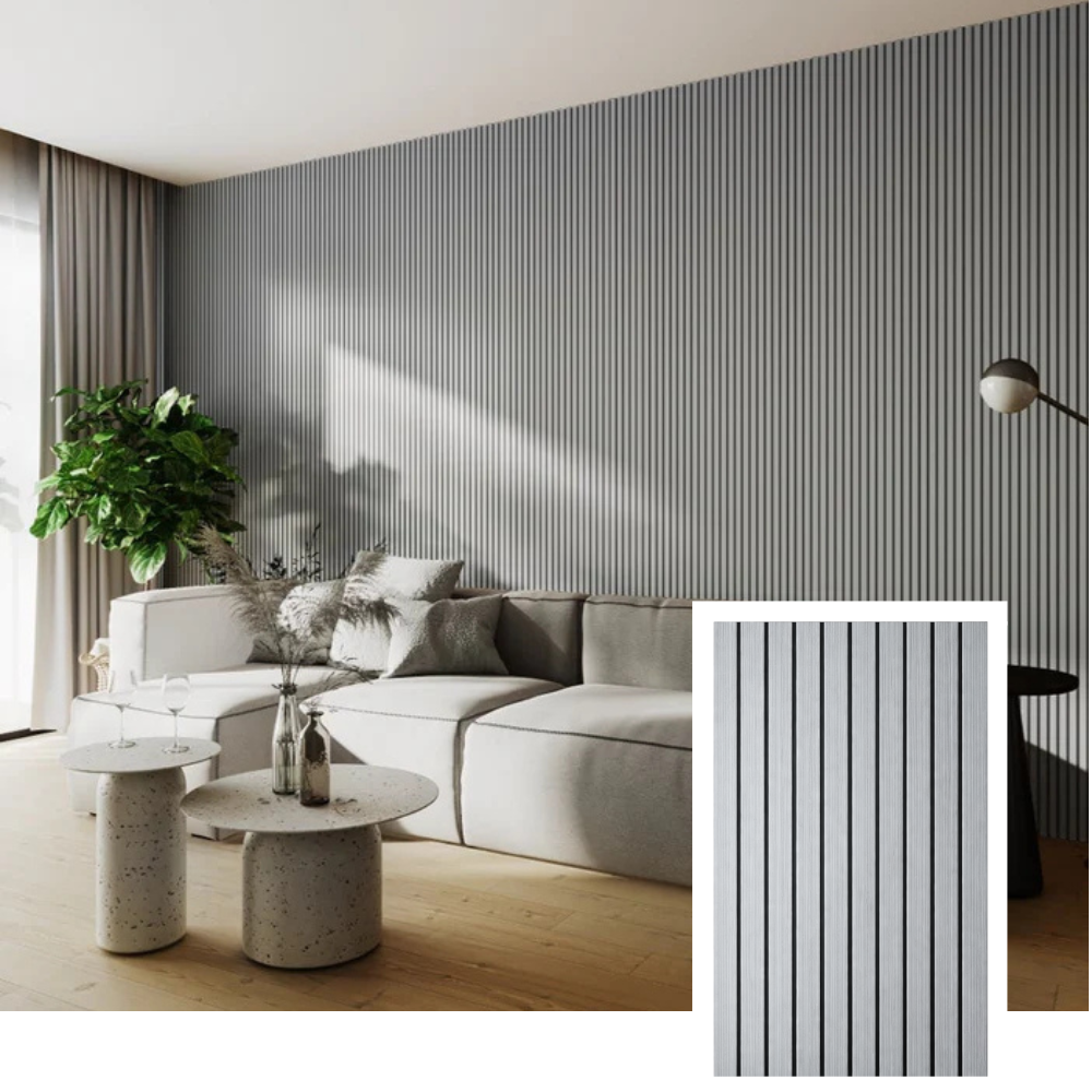 NordLyd™ Premium Akustyczny Panel Lamelowy — Dąb Naturalny (2,7 x 1,10 m)