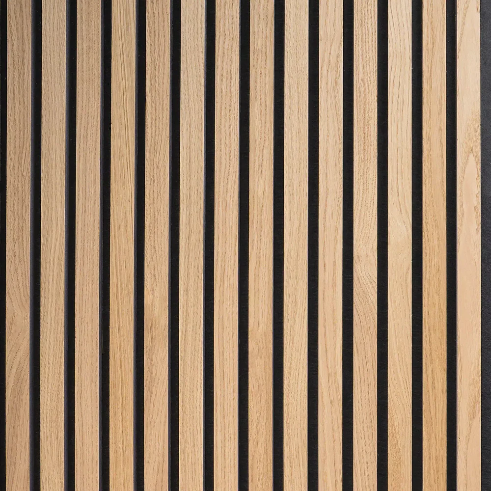 NordLyd™ Premium Akustyczny Panel Lamelowy — Dąb Naturalny (2,7 x 1,10 m)