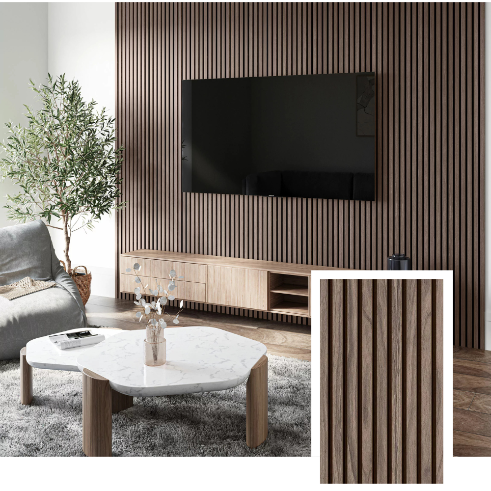 NordLyd™ Premium Akustyczny Panel Lamelowy — Dąb Naturalny (2,7 x 1,10 m)